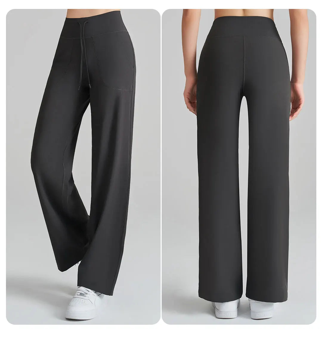 Women's High Waist Stretch Yoga Pants Quick Dry Breathable Loose Running Pants Gym Outdoor Training Pants