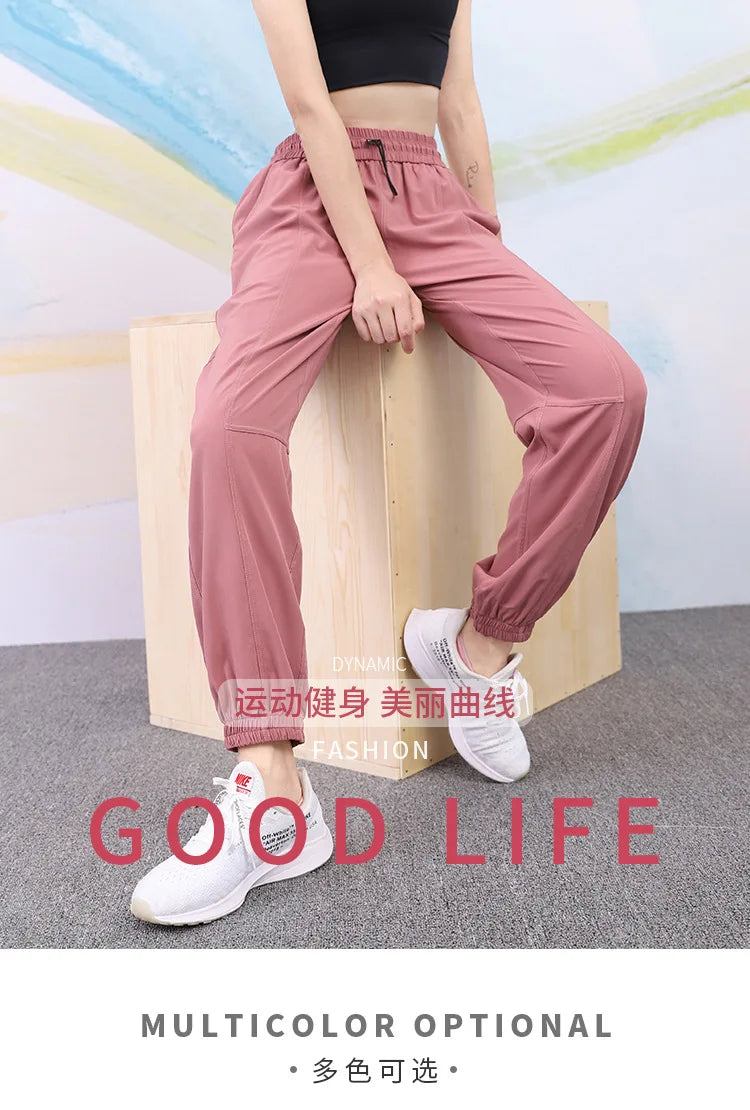 Women Yoga Training Pants Sports Trousers Exercise Fitness High Waist Sportswear Running Jogging Pants Workout Yoga Sweatpants
