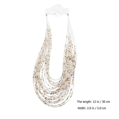 Multi Layer Bead Necklace Women Fashion Chain Girls Pendant Beads Choker Necklaces Elegant Jewelry Women Neck Chain Gift