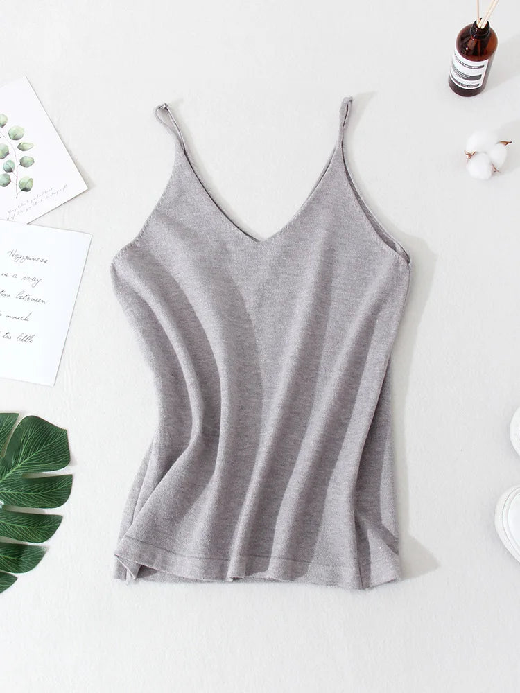 Women Knitted Top Straps Basic Summer Tank Tops For Women 2023 Camisoles T Shirts Women Tops Summer Pulovers Woman Summer Tops
