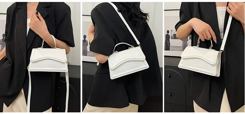 Women's New Flip Small Handbag Fashion Solid Color Shoulder Bag