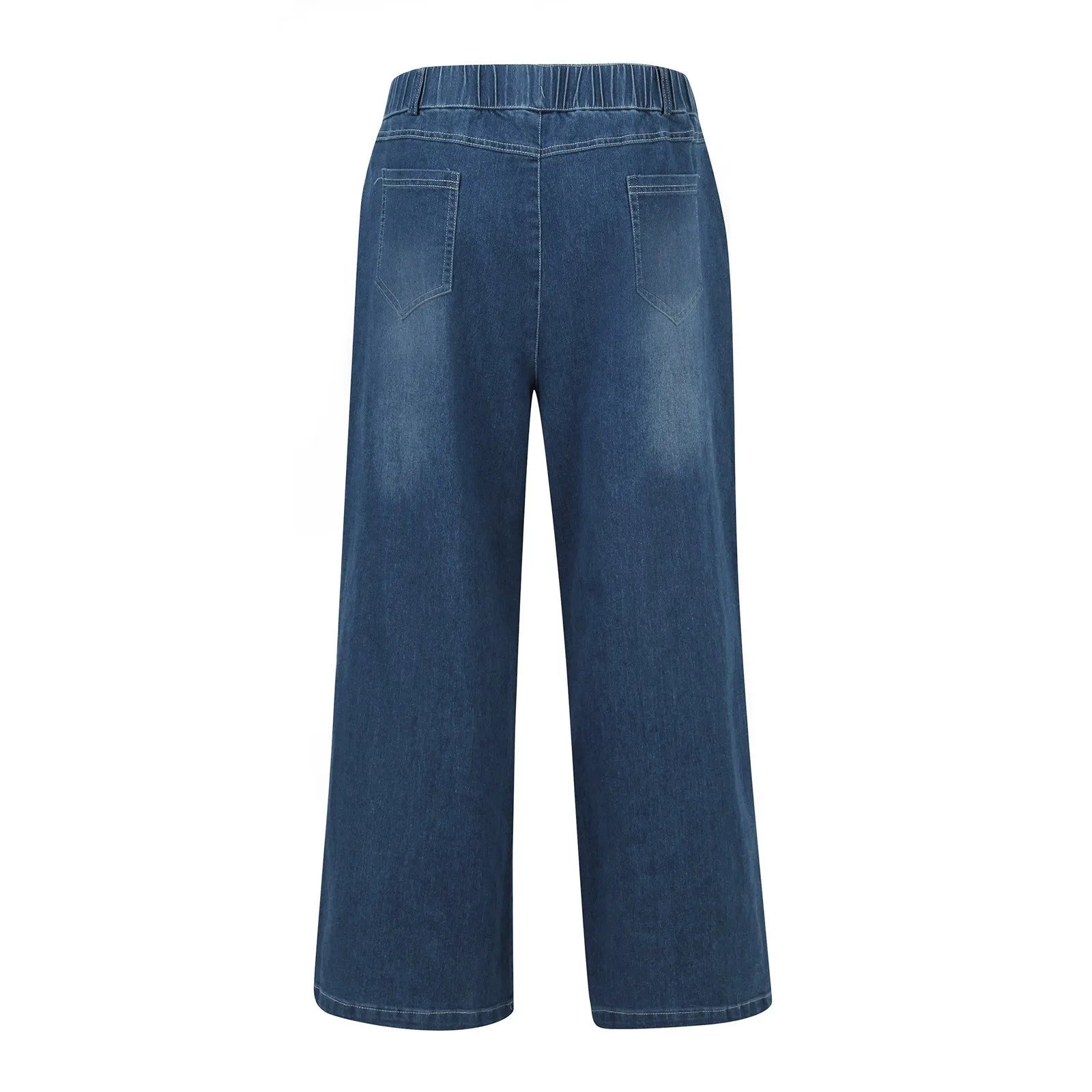 New Wide Leg Jeans For Women Seamed Front Wide Leg Jeans Solid Color Casual Fashion Trousers Pantalones De Mujer Pants For Women