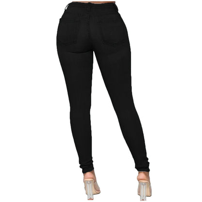 Skinny Jeans Women Pencil Pants Super Stretch Denim Sexy Slim Women Fashion High Waist Solid Retro Commuter Office Lady Jean