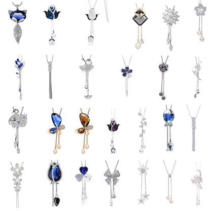 Women Necklace Chic Multiple Styles Pendant Necklace Long Sweater Chain Party Dress Necklace Jewelry Gift