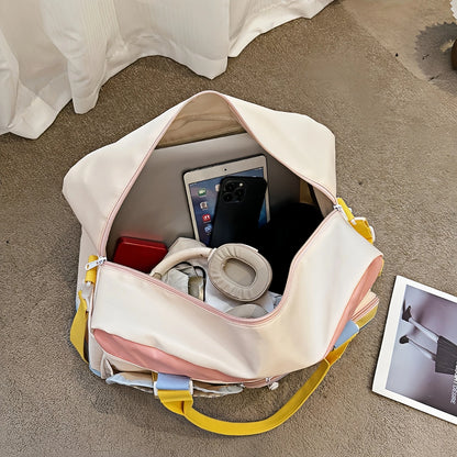 Women's Gym Tote Bags - Gym bags, large capacity sports bags for yoga, travel and fitness essentials - stylish design-tan