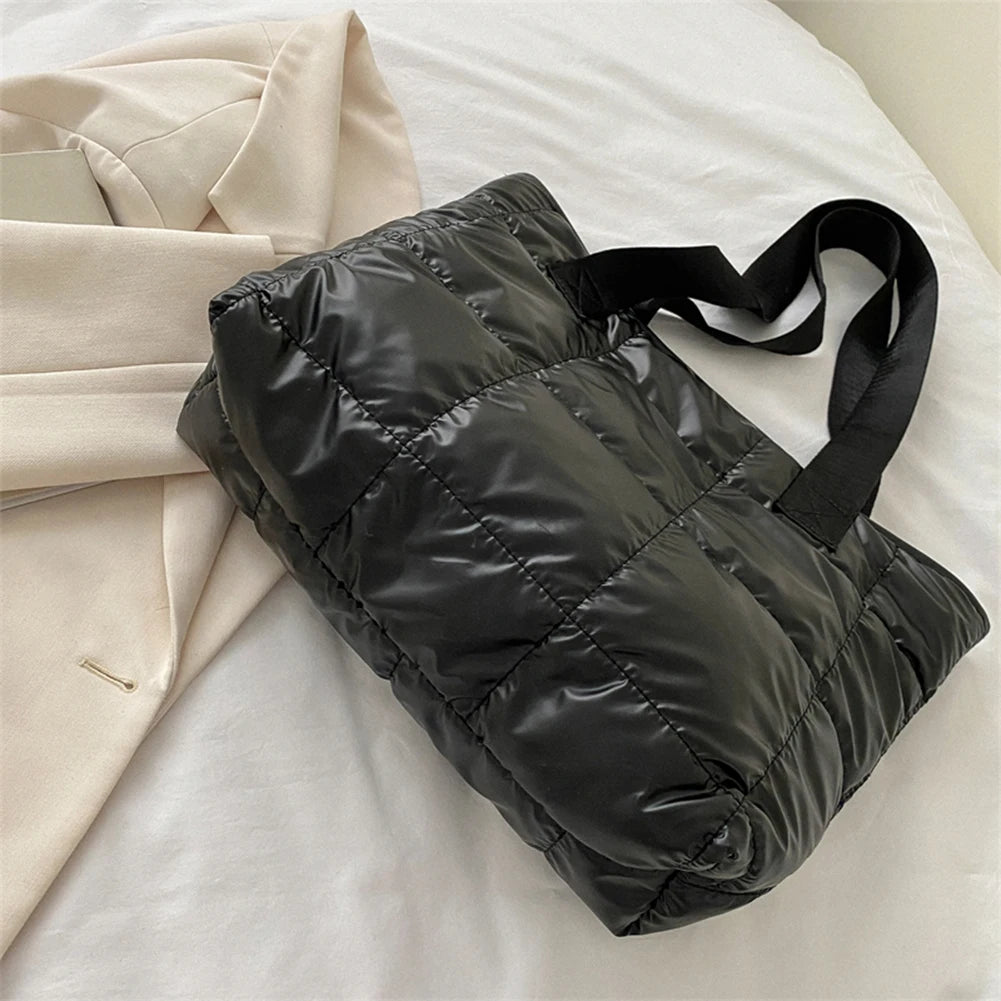 Fashion Tote Handbags for Women Black Large Capacity Soft Rhombus Bags Vinatge Quilted Shoulder Bag Purse for Travel Shopping