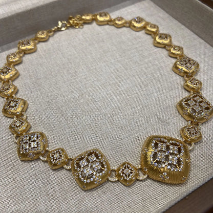 Women Hand-brushed two-color Gold Ring Earrings Necklace Bracelet