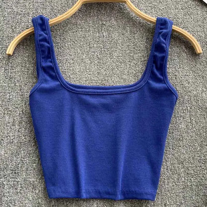 Tank Top Women Sexy Backless Y2k Top Slim Fit Bottoming Blouse Solid Crop Top Sleeveless Camis Mujer