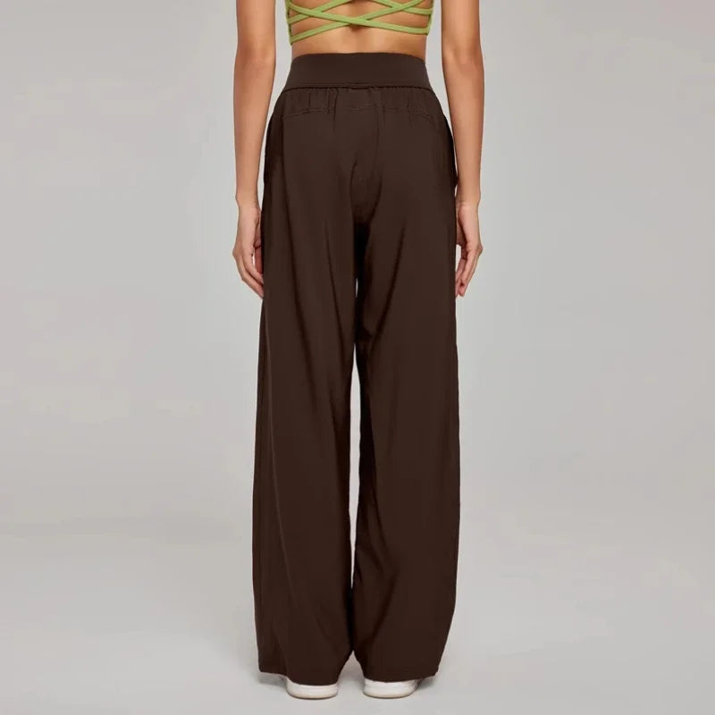Yoga Sports Pants Women Loose Wide Leg Pants Casual High Waist Fitness Pants