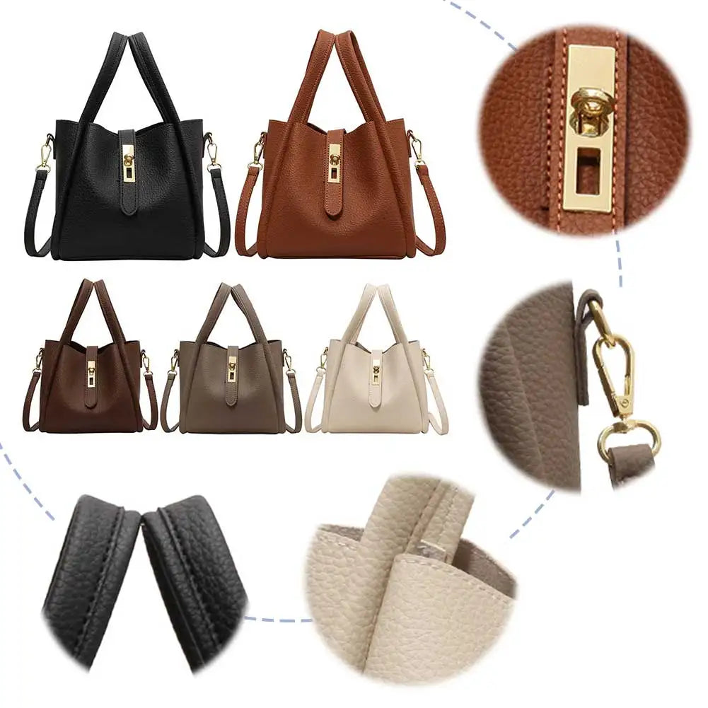 Stylish Bucket Bag for Women with Magnetic Closure Crafted from Durable PU Leather Ideal for Work and Travel Use
