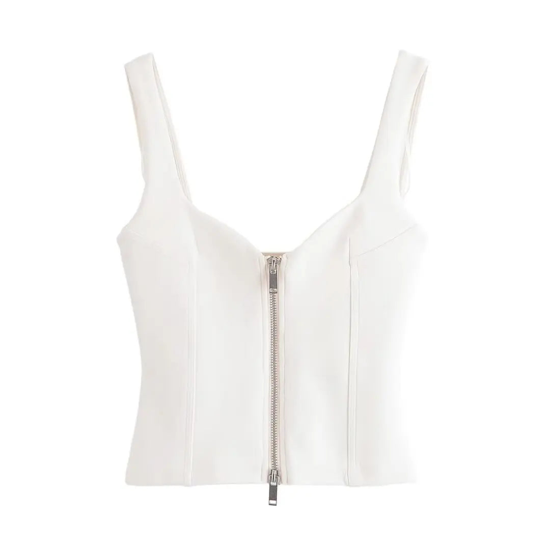 Women's Tops Summer 2025 New Elastic Tight-Fitting Elegant Summer Holiday Tops Women's Street Chic Youth Fashion Joker Vest Tops