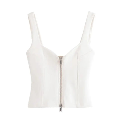 Women's Tops Summer 2025 New Elastic Tight-Fitting Elegant Summer Holiday Tops Women's Street Chic Youth Fashion Joker Vest Tops