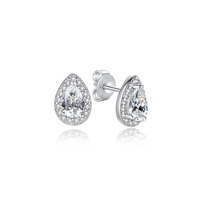 Original 925 Sterling Silver Earrings 2025 Stud Hoop Crystal Earings For Women Rose Gold Crown Heart Infinity Bee Earing Jewelry