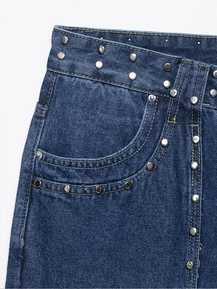 European style new women's fashion versatile temperament straight embroidered low waist jeans trousers