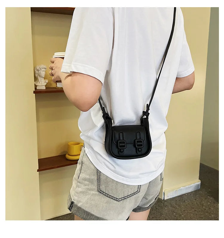 Women Bags Trendy Fashionable Retro Shoulder Bag Casual Crossbody Bag Children Messenger Bag Kids Bags for Girl Solid Wallet 가방