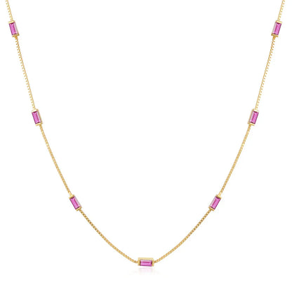 CANNER Necklace For Women Silver 925 Sterling Colored Zircon Collarbone Chain Trendy Jewelry Delicate Simple Long Thin Chain