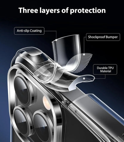 2pcs Ultra-thin Clear shockproof Phone Case for iPhone 16 15 14 13 12 11 Pro Max 14 15 16 Plus iPhone protector Silicone Cover