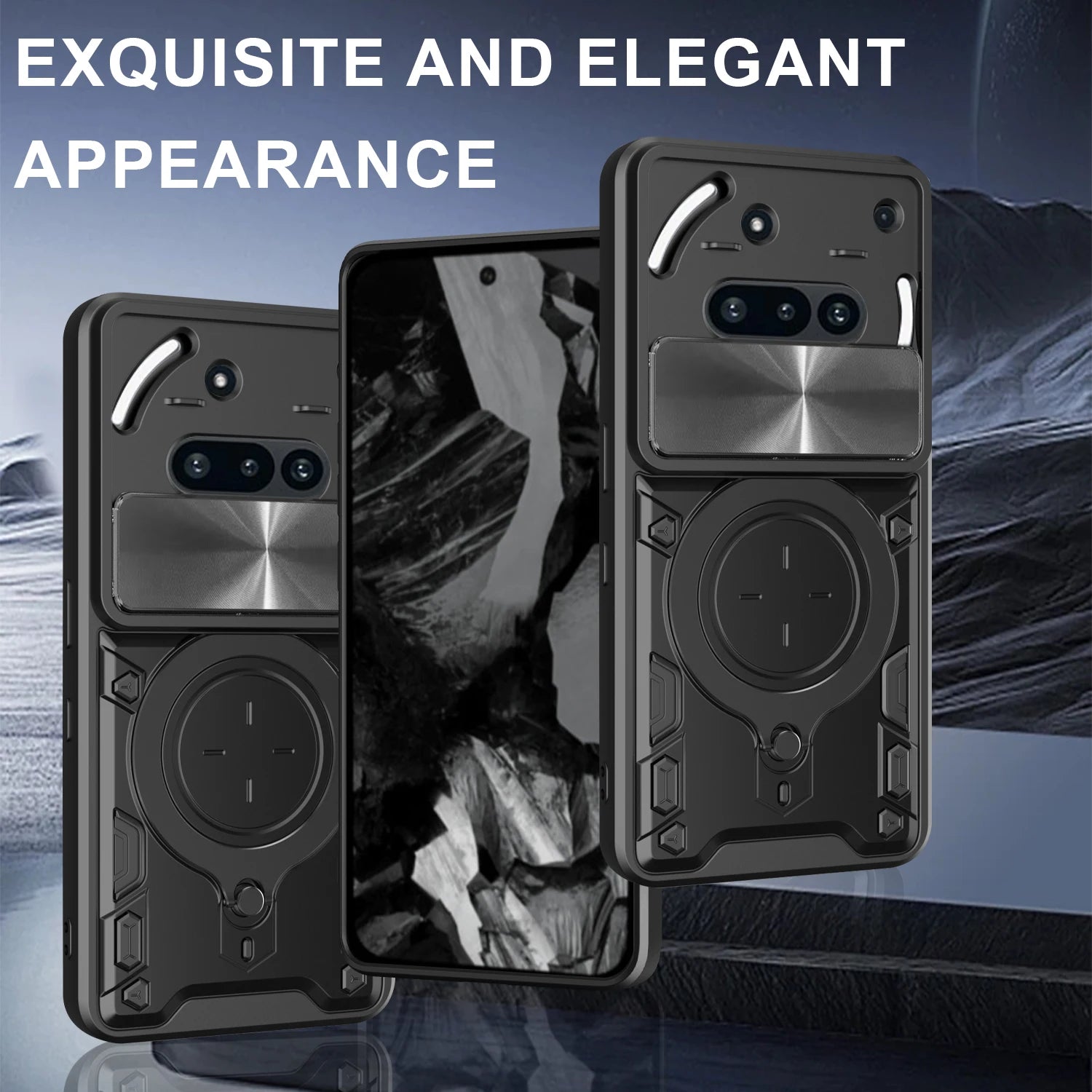 Protective Cover For Nothing Phone 3a Case With Ring Stand Holder Lens Protection Fundas Coque Capa