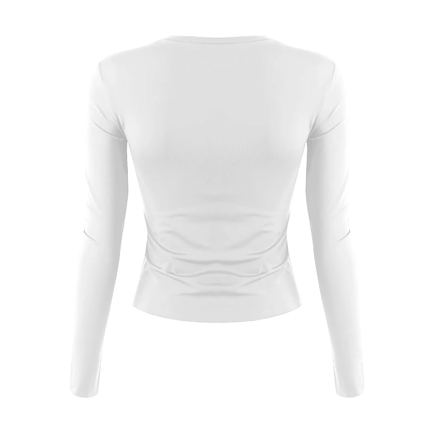 Women's Fashion Solid Colour Round Neck Long Sleeve T-Shirt Top Tops for Women Womens Tops and Blouses Trendy Womens Summer Tops