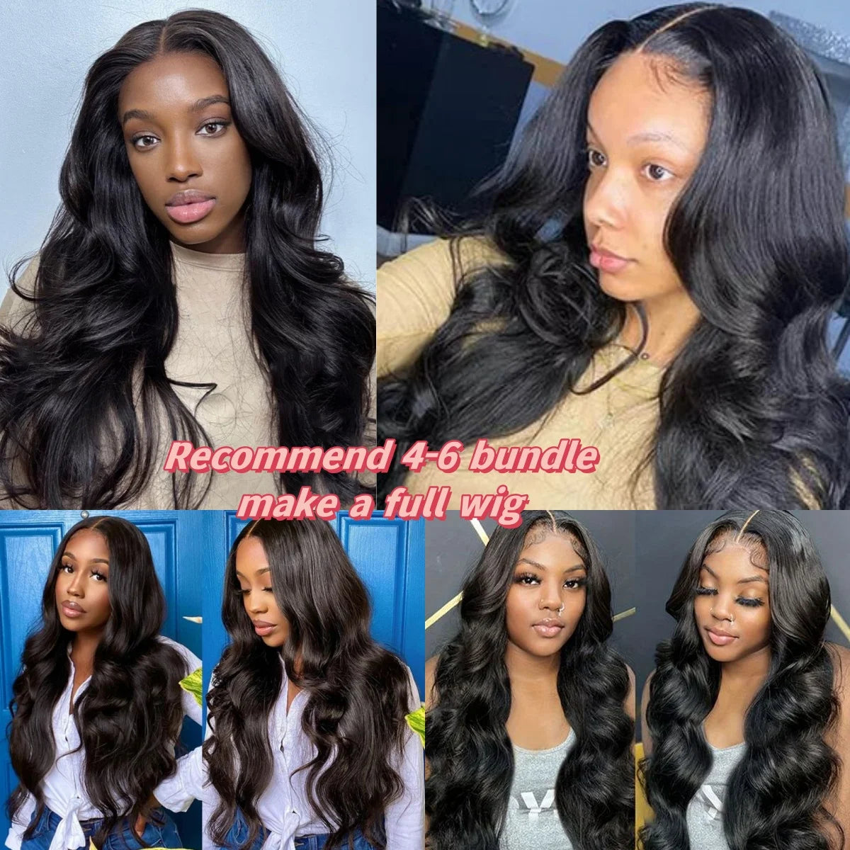3 Bundles Brazilian Body Wave Human Hair Extension Natural Black Hair Weave Double Machine Wefted Durability 10-30Inch For Women