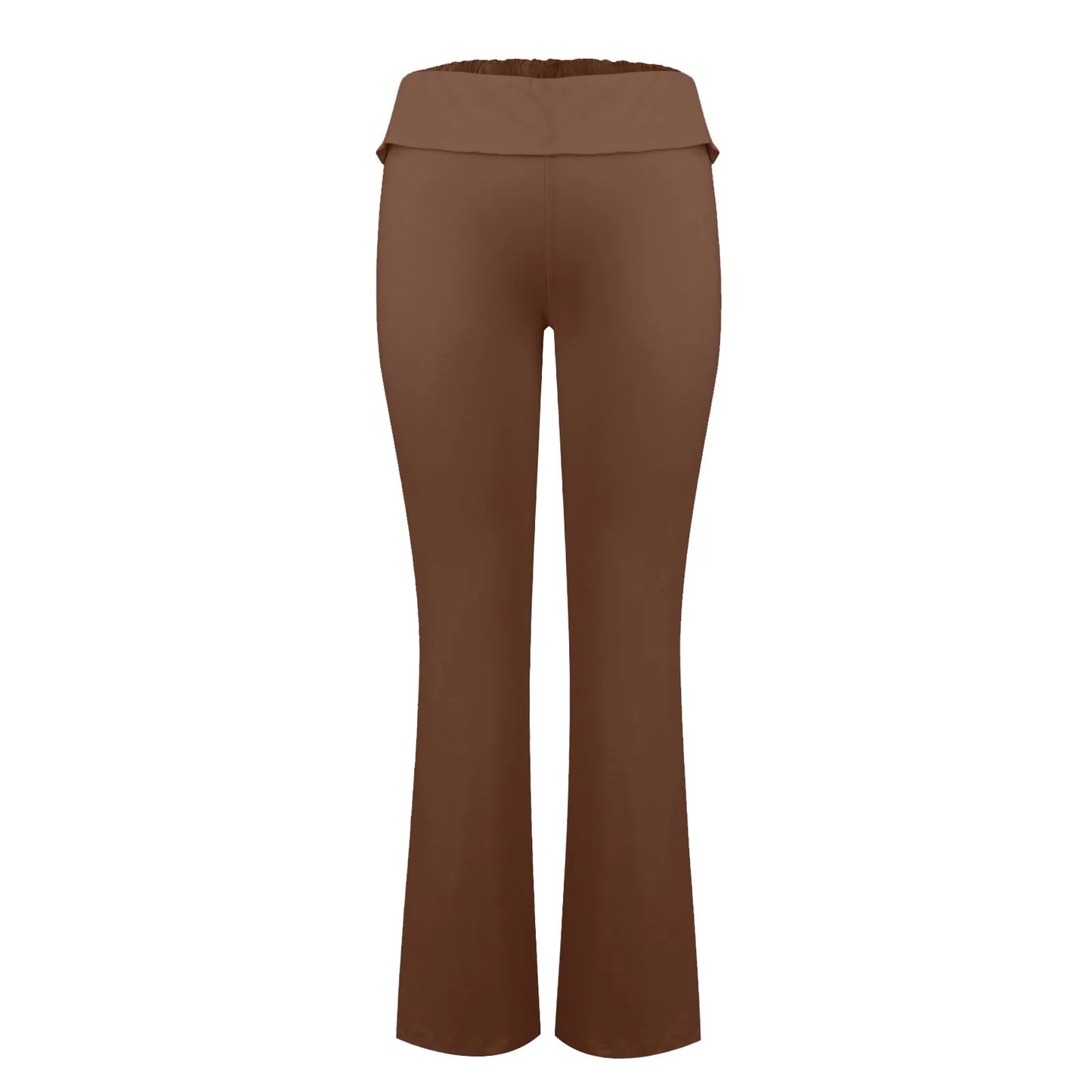 Long Pants Women Fashion Trousers Solid Elastic Leggings Flare Bottoms High Waist Wide Leg Athletic Yoga Bell Pants Summer