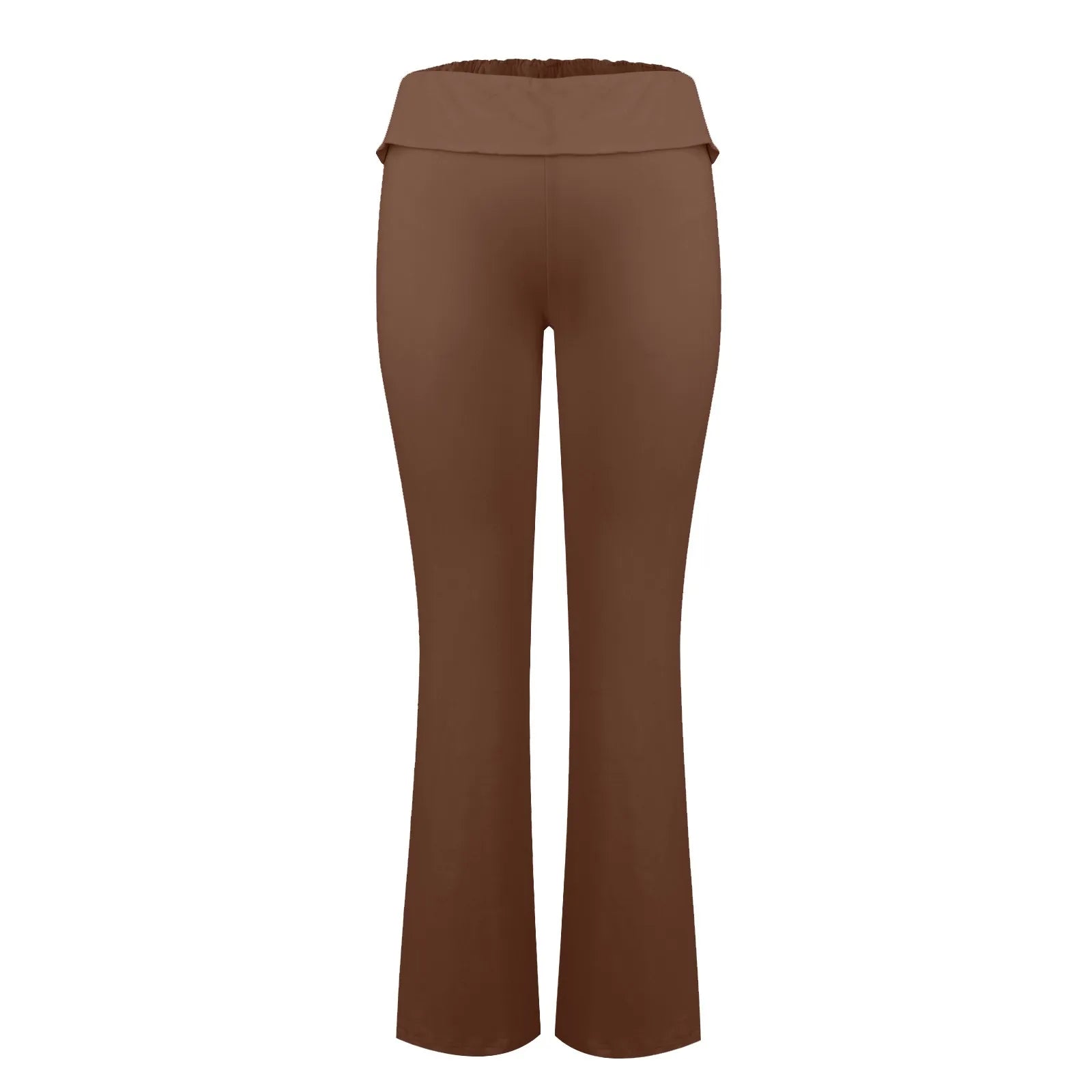 Long Pants Women Fashion Trousers Solid Elastic Leggings Flare Bottoms High Waist Wide Leg Athletic Yoga Bell Pants Summer