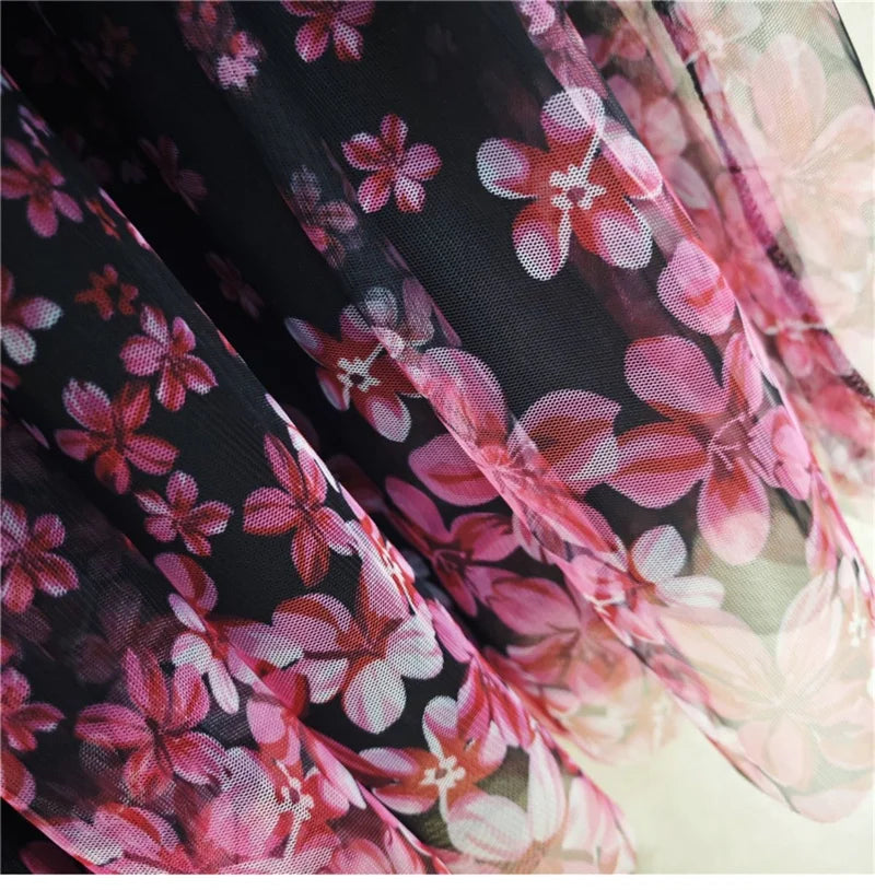 Skirt Women's Long Skirt 2024 New High Waist Slim A-line large Swing Skirt Female A-Line Skirts Summer Sakura Gradient Long Skir