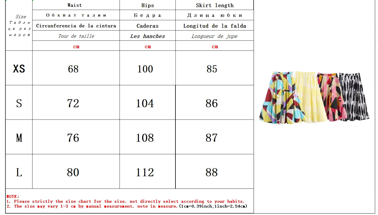 Skirts Summer Women's 2025 New Chic Print High Waist Women's Skirts Fashion Joker Street Youth Holiday Travel Skirts