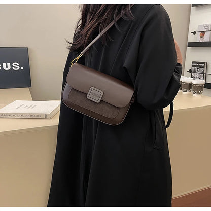 Women's Bag 2025 Autumn and Winter Simple Fashion Small Square Bag Korean Style High-Grade Fashion All-Match Casual Shoulder Bag