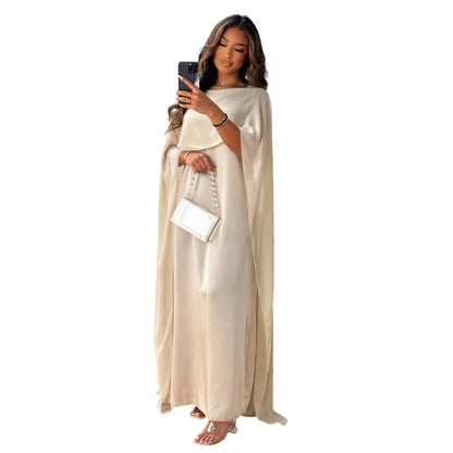 Women Dress Long Dresses Solid Round Neck Full Sleeve Casual Regular Loose Fit Elegant Splice High Waist Vestidos Simple