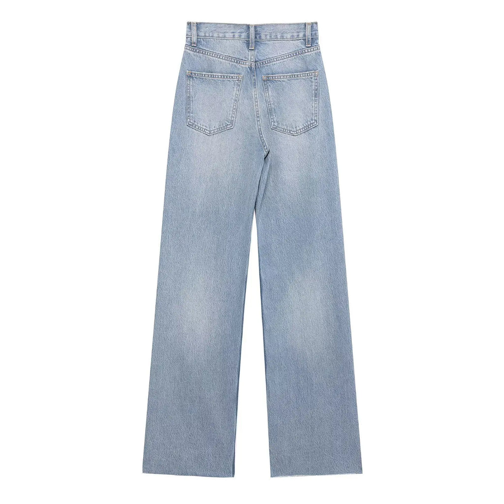 Willshela Women Jeans Denim Pant High Waist Female Chic Lady Casual Basic Mujer Straight Trousers
