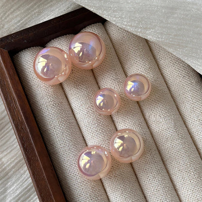 Fashion Pink Pearl Stud Earrings For Beauty Women Simple Elegance Light Luxury Ear Accessories Fashion Party Jewelry Gifts