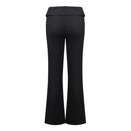 Long Pants Women Fashion Trousers Solid Elastic Leggings Flare Bottoms High Waist Wide Leg Athletic Yoga Bell Pants Summer