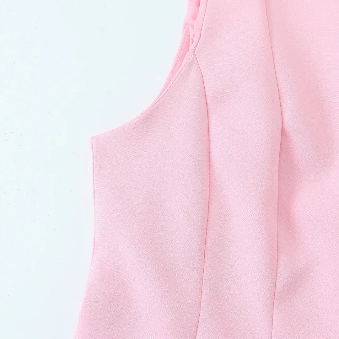 TRAF Top for Women Fashion Summer Short Skirt Hem Bow Sleeveless O-neck Blouse Street Clothing Vest Tank Chic Ladies Tops Mujer