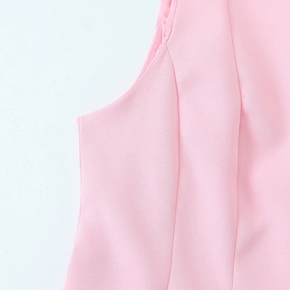 TRAF Top for Women Fashion Summer Short Skirt Hem Bow Sleeveless O-neck Blouse Street Clothing Vest Tank Chic Ladies Tops Mujer