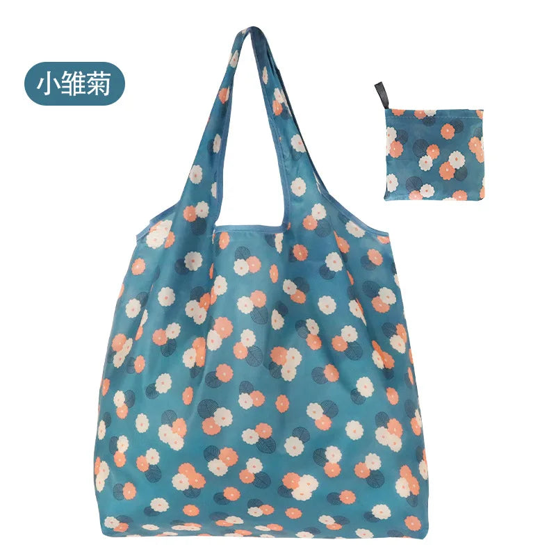 Reusable Shopping Bags Foldable Large Size Women Shopping Bags Totes Heavy Duty Washable Cloth Grocery Bags Eco-Friendly Bags