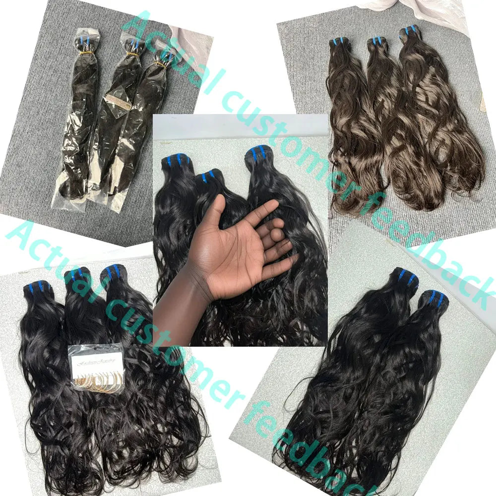 Natural Wave Hair 1/3/4 Bundles Deal 100% Virgin Raw Human Hair Weave Extension Double Wefts Can Be Colored Dyed 10-30Inch