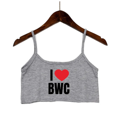 Sexy Tops for Women Hot Girls Clothes I Love BWC Black Crop Top Seamless Sleeveless Tank Tops Camis Backless Camisole White Top