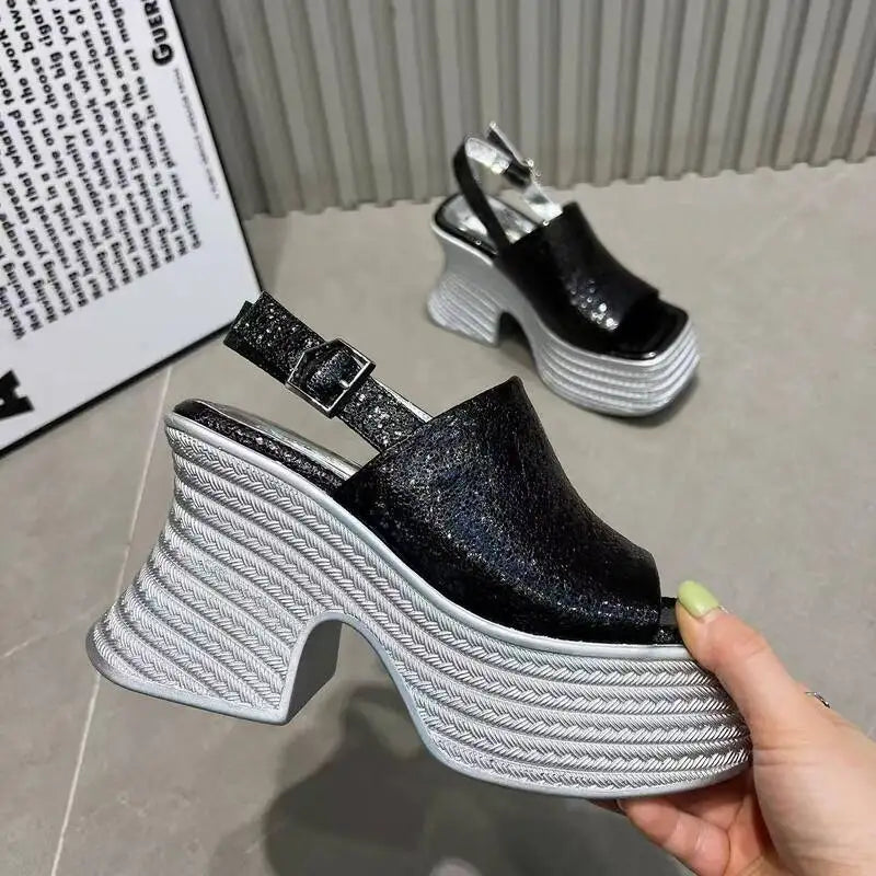 High Heels Sandals Women's Chunky Designer Shoes Platform Fashion Slippers Dress New Pumps Flip Flops Elegant Mujer De Sandalias