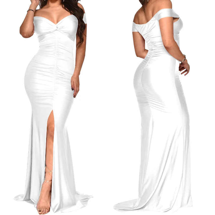 Women Long Dresses Sexy Backless Bodycon Evening Dresses Nightclub Maxi Dress Cocktail Birthday Party Welcome Prom Dress XSY039