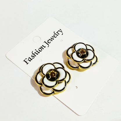 Vintage Camellia Earrings Velvet Bow Earrings for Women Luxury Jewelry Earrings Woman Stud Earrings