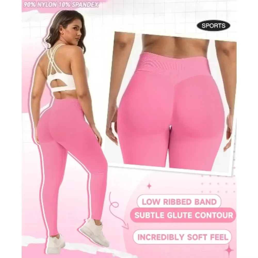 Women Gym Yoga Training Pants Three Leg High Waist Peach Hip Tight Nine Leg Pants Elastic Sports Pants With logo