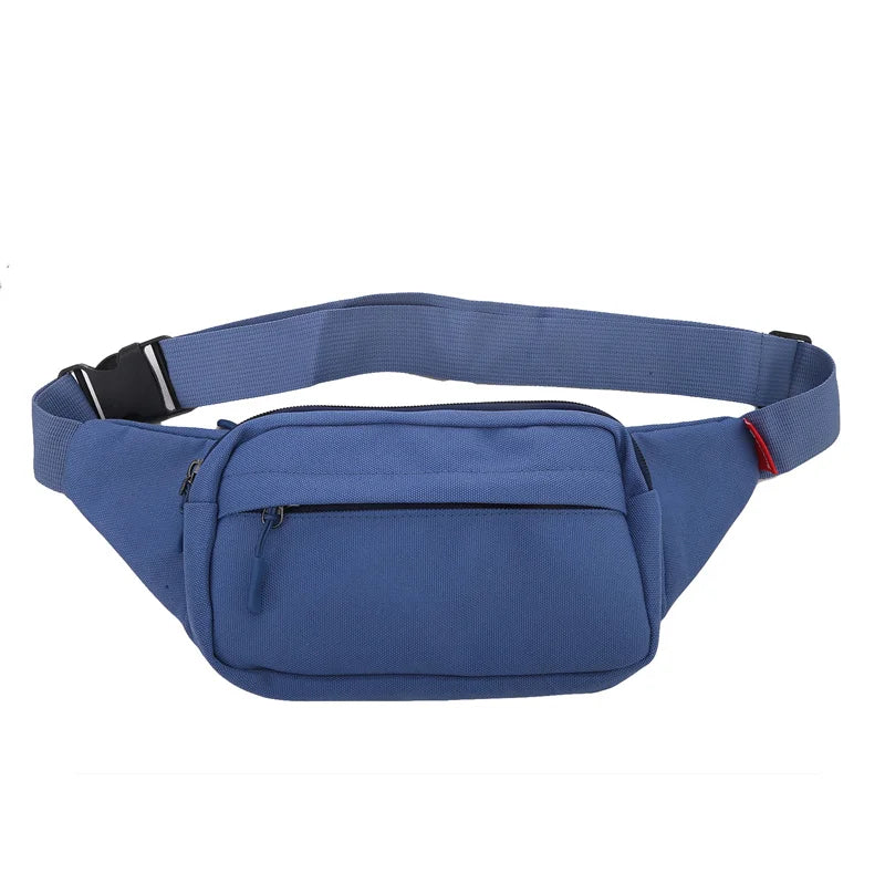 Men's and Women's Universal Models Waist Bag Fashion Crossbody Bags Sports Cell Phone Bags Solid Color Large Capacity Chest Bag