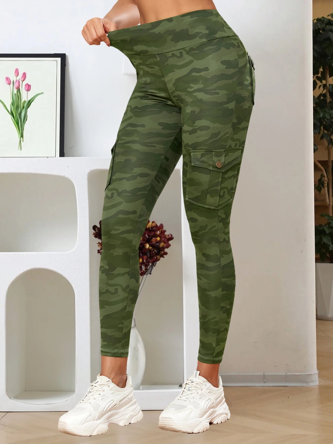 New Camouflage Printed Yoga Pants Women's High Waist Butt Lifting Workout  Tights Push Up Fitness Leggings Gym Activewear