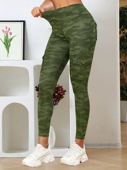 New Camouflage Printed Yoga Pants Women's High Waist Butt Lifting Workout  Tights Push Up Fitness Leggings Gym Activewear