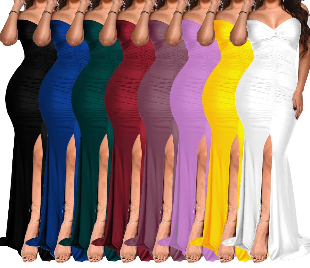 Women Long Dresses Sexy Backless Bodycon Evening Dresses Nightclub Maxi Dress Cocktail Birthday Party Welcome Prom Dress XSY039