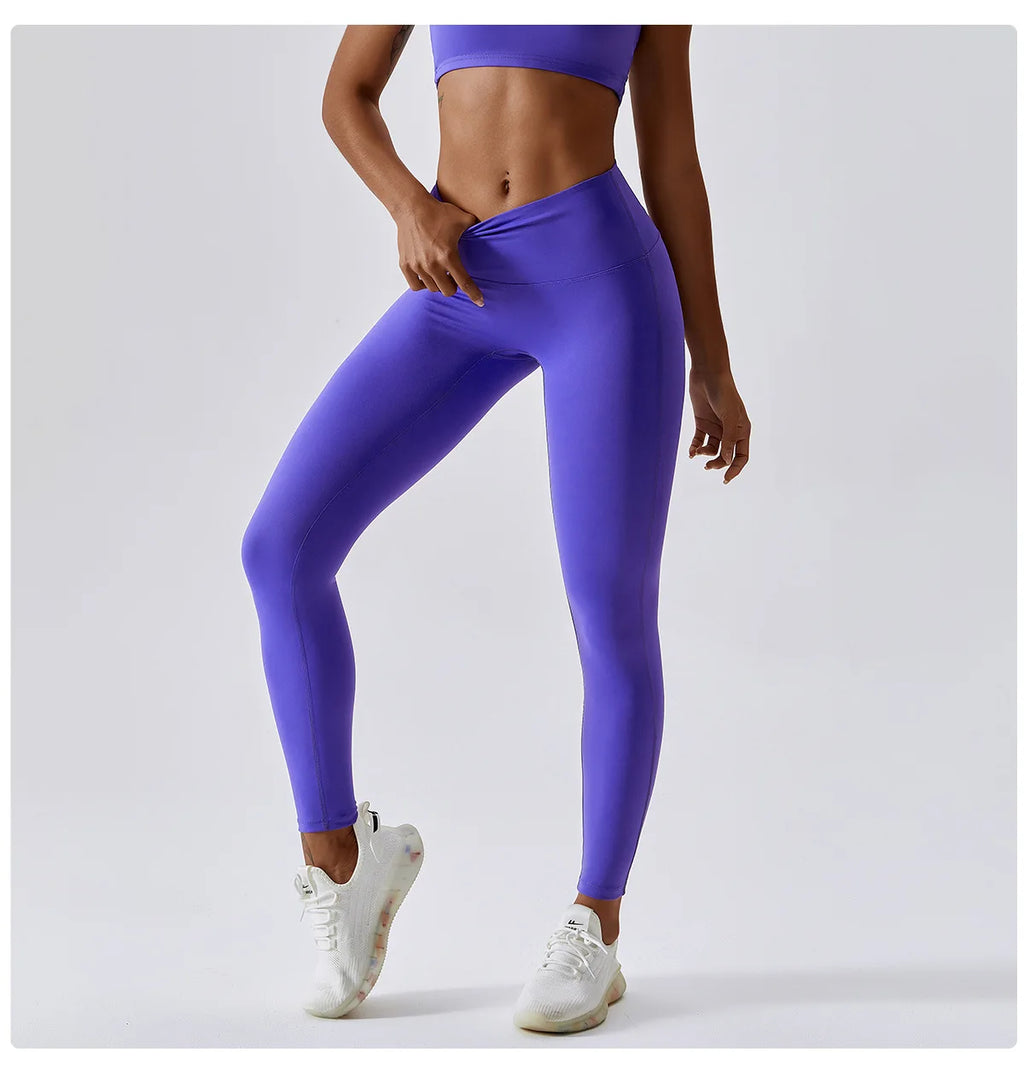 Women's Yoga Pants Nude Feeling Running Speed Dry Buttock Lifting Fitness Pants High Waist Tight Gym Push-Up Sweat Pants