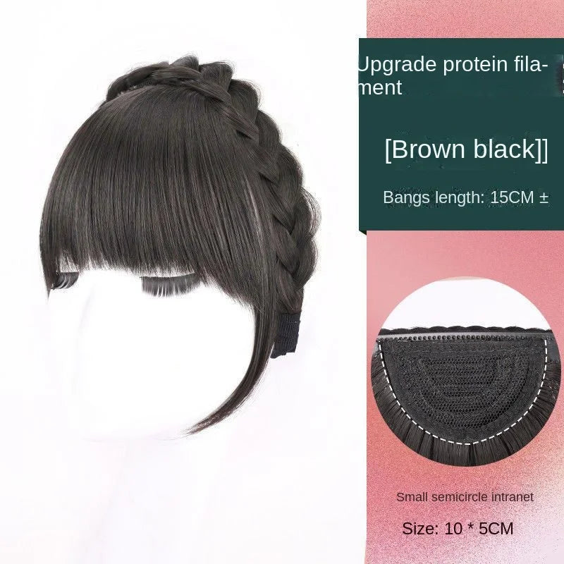 Wig Bangs Headband Synthetic Bangs Hair Extension Fake Fringe Natural Hair Clip on Hairpieces for Women Invisible Natural Clip