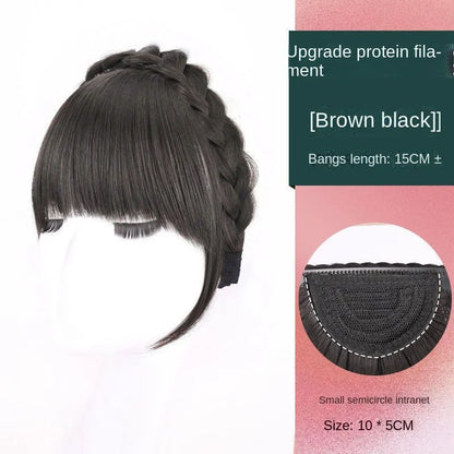 Wig Bangs Headband Synthetic Bangs Hair Extension Fake Fringe Natural Hair Clip on Hairpieces for Women Invisible Natural Clip