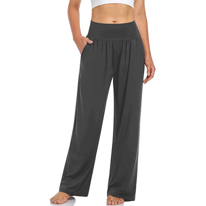 Womens Wide Leg Yoga Pants High Waisted Comfy Casual Loose Pants Workout Plus Size Lounge Sweatpants with Pockets